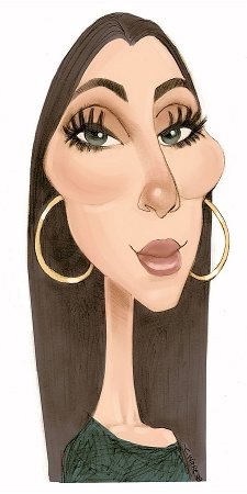 Karykatury gwiazd muzyki - Karykatura Cher.jpg